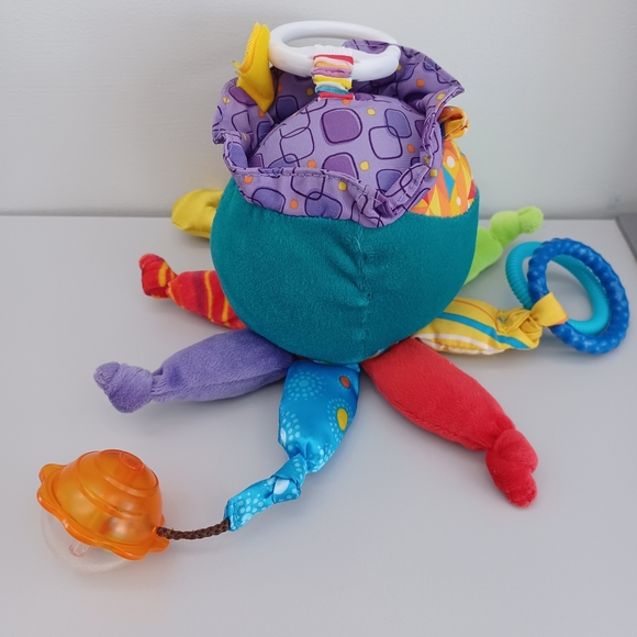 •Tomy Lamaze Pirate Octopus Baby 8" Plush Rattle Mirror Sensory Fabrics Clip On - Picture 4 of 11